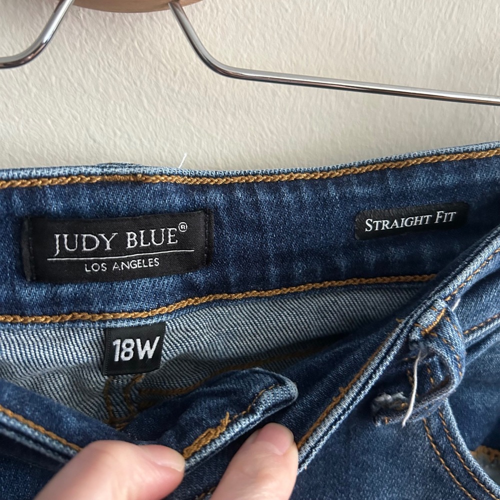 Judy Blue Straight Fit Jeans Blue 18W Medium Wash High Stretch JB82629MD-PL - Picture 2 of 6